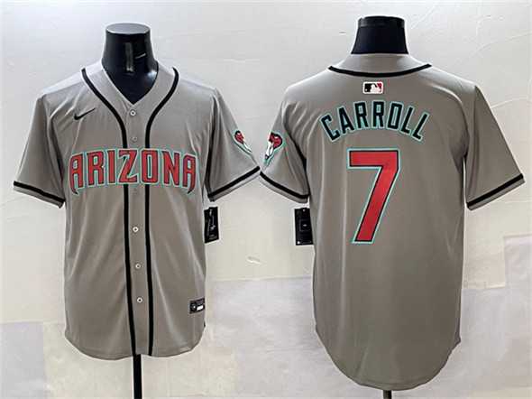 Mens Arizona Diamondbacks #7 Corbin Carroll Gray Limited Stitched Jersey->arizona diamondbacks->MLB Jersey
